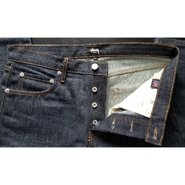 STUSSY ステューシー デニム ジーパン ジーンズ レザーパッチ