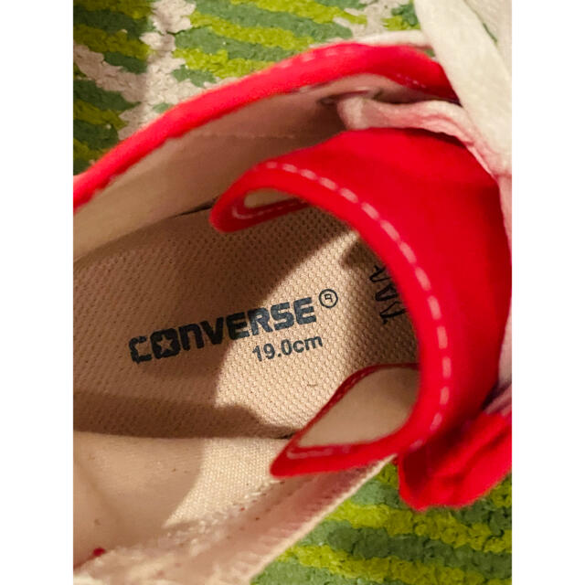 CONVERSE(コンバース)の値下げ 19cm コンバース　赤 キッズ/ベビー/マタニティのキッズ靴/シューズ(15cm~)(スニーカー)の商品写真