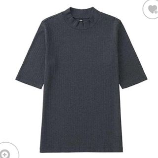 ユニクロ(UNIQLO)の新品リブハイネック5分袖Tシャツ(Tシャツ(長袖/七分))