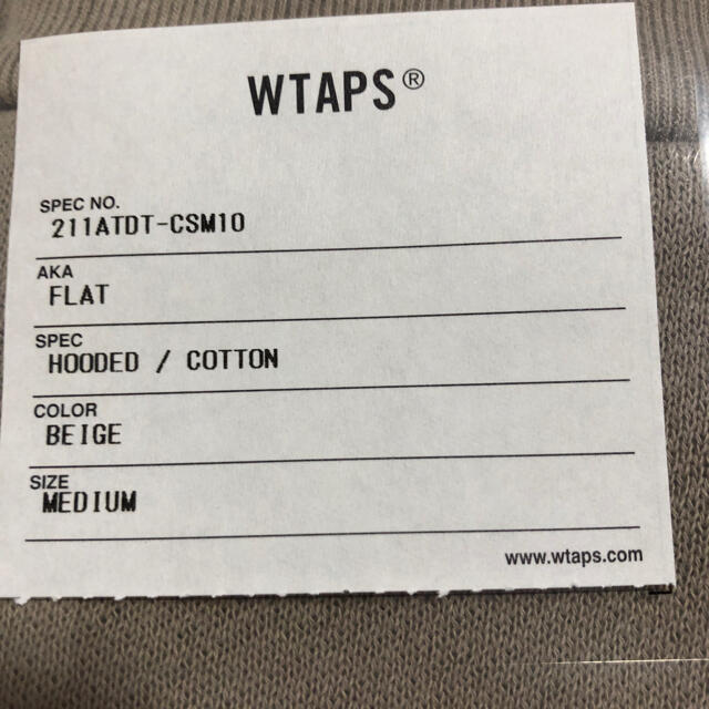 WTAPS 21ss FLAT HOODED COTTON