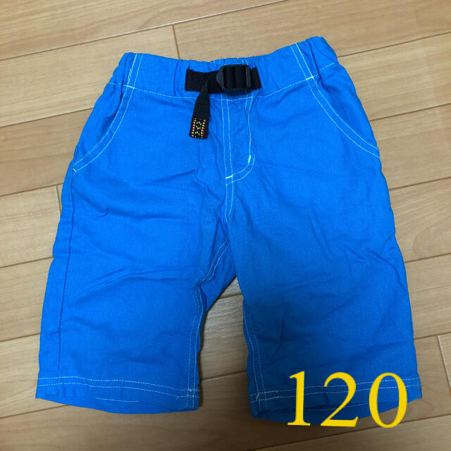 しまむら(シマムラ)の120 ハーフパンツ  麻　クライミングパンツ　ブルー キッズ/ベビー/マタニティのキッズ服男の子用(90cm~)(パンツ/スパッツ)の商品写真