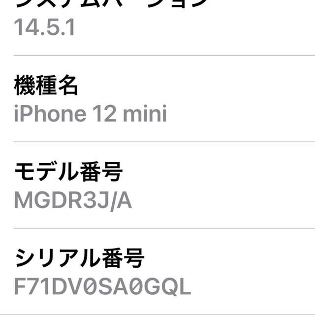 iPhone12 mini 256GB SIMフリー