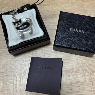 プラダ(PRADA)のプラダ　猫　キーホルダー　ブラック(キーケース)