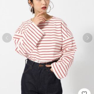 ローリーズファーム(LOWRYS FARM)の【新品】ローリーズファーム　USAコットンボーダー(Tシャツ(長袖/七分))