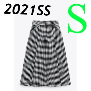 ザラ(ZARA)の＊2021SS＊ZARA ギンガムチェック柄 スカート(ひざ丈スカート)