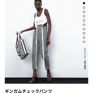 ザラ(ZARA)の最終最終値下げ！新品　zara ギンガムチェックパンツ　xs(カジュアルパンツ)