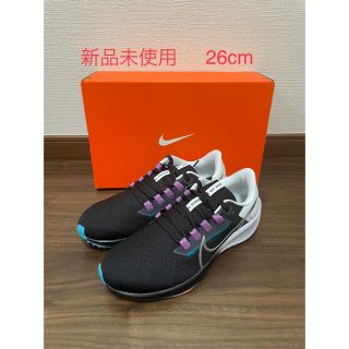 ナイキ(NIKE)の【新品未使用】ナイキ エアズーム ペガサス38 ブラック×シルバー26cm(シューズ)