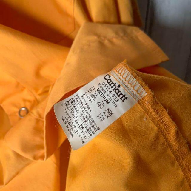 carhartt(カーハート)の【希少カラー 90s】カーハート 刺繍 レザータグ ワークシャツ オレンジ メンズのトップス(シャツ)の商品写真