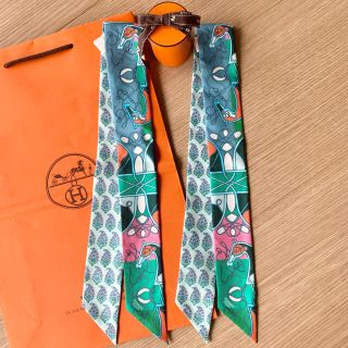Hermes - エルメス ツイリー 鞭・ブロック グリーン [新品未使用タグ付