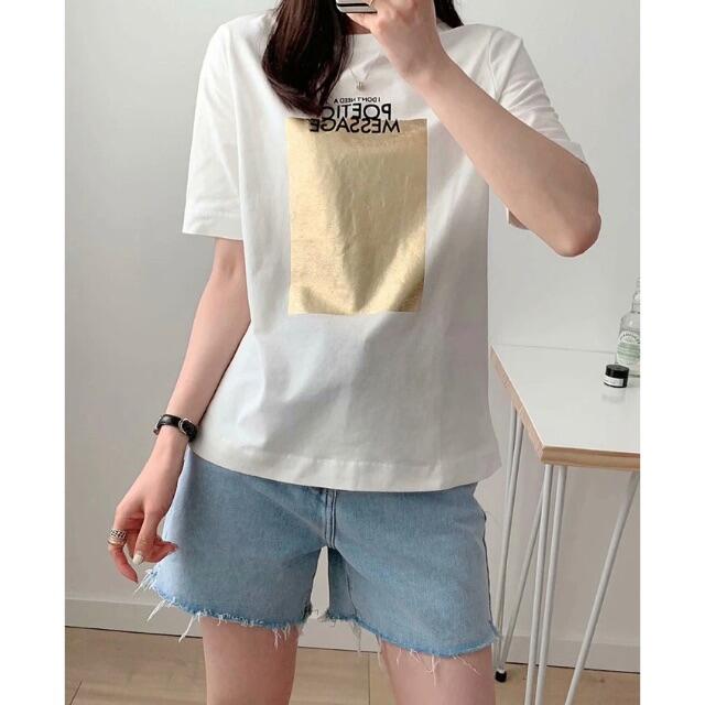 ZARA(ザラ)の🍀春新作🎏4169◆プリント ロゴ Tシャツ レディースのトップス(Tシャツ(半袖/袖なし))の商品写真