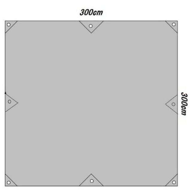 【使用１回の極美品】タープ 3×3m スクエアタープ グランドシート シート スポーツ/アウトドアのアウトドア(テント/タープ)の商品写真