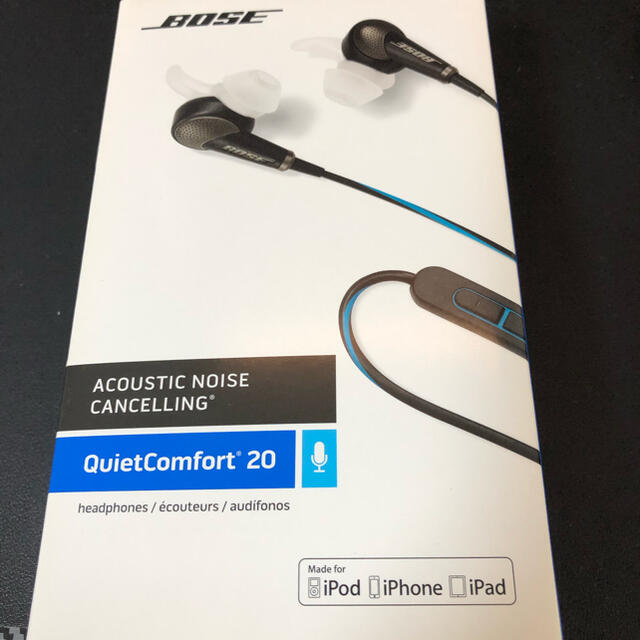 BOSE(ボーズ)のBOSE QC20 ノイズキャンセリングイヤホン　ごつ様専用 スマホ/家電/カメラのオーディオ機器(ヘッドフォン/イヤフォン)の商品写真