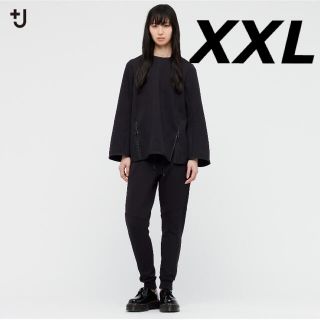 ユニクロ(UNIQLO)のドライスウェットクルーネックシャツ ユニクロ　ジルサンダー ブラック　XXL(トレーナー/スウェット)