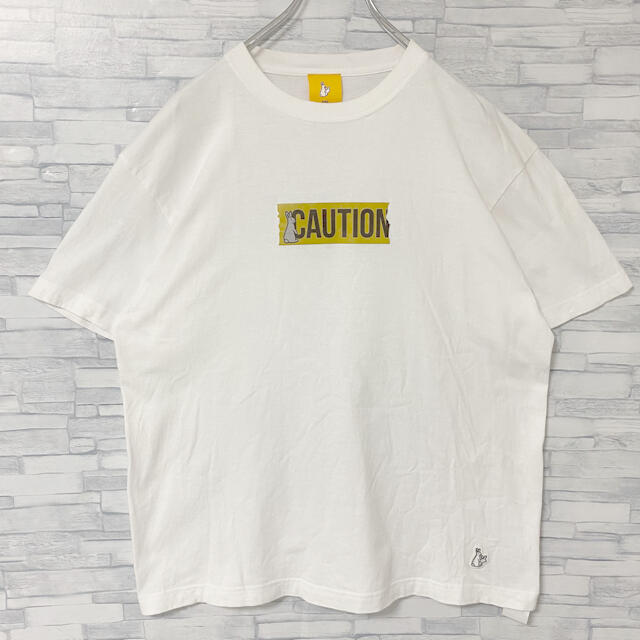 【超人気】FR2 エフアールツー　Tシャツ　CAUTION 注意ロゴ　ホワイトM 1