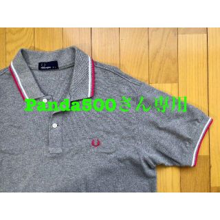 フレッドペリー(FRED PERRY)のFRED PERRY　フレッドペリー　ポロシャツ　グレー　ピンク✕白ライン(ポロシャツ)