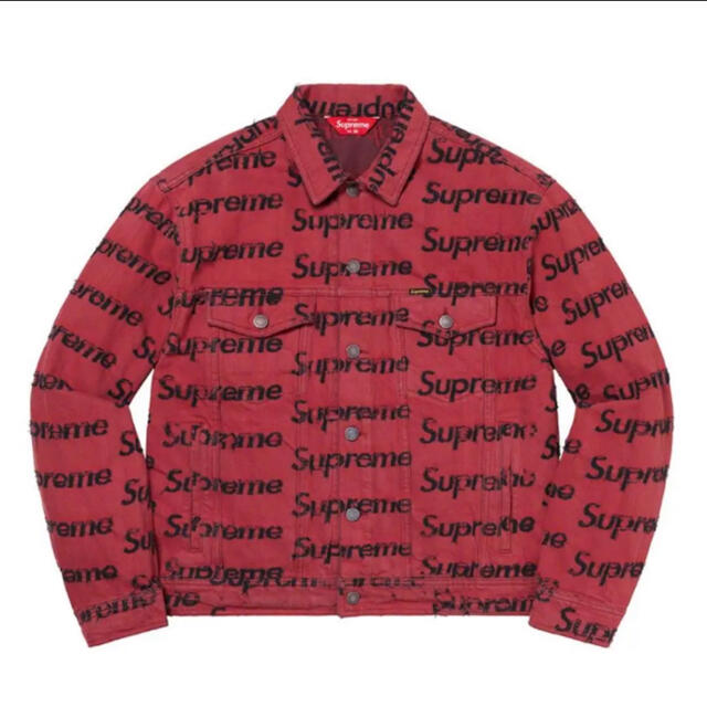 L Supreme Frayed Logos Denim Jacket