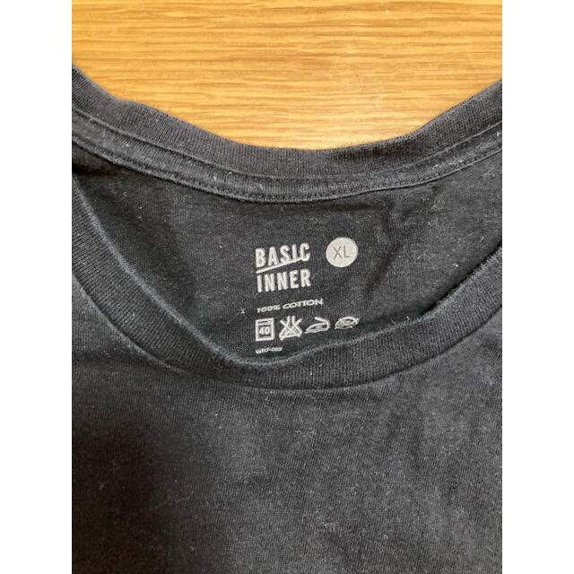 Right-on(ライトオン)のベーシックインナー Right-on コットン100％ 黒 メンズのトップス(Tシャツ/カットソー(七分/長袖))の商品写真