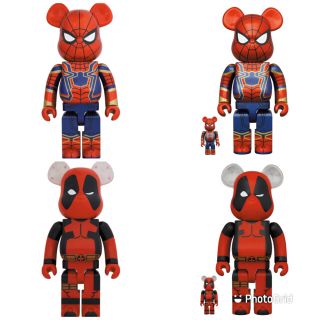 メディコムトイ(MEDICOM TOY)のBE@RBRICK IRON SPIDER DEADPOOL 1000/400(アメコミ)