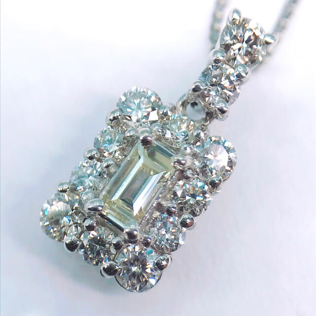 0.40ct バケットカット ダイヤモンドネックレス PT900/850 ダイヤ 日本