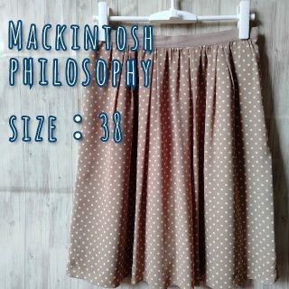 マッキントッシュフィロソフィー(MACKINTOSH PHILOSOPHY)のMacintoshPhilosophy　ドット柄スカート　ベージュ(ひざ丈スカート)