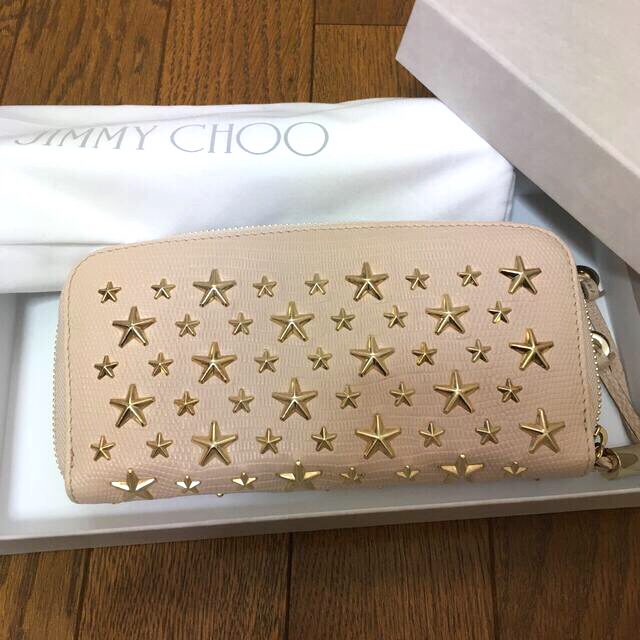 レディース(新品未使用) ジミーチュウ　長財布　ピンクベージュ JIMMY CHOO