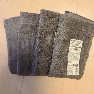 ムジルシリョウヒン(MUJI (無印良品))の無印良品 しなやかタオル・薄手 ブラウン フェイスタオル 4枚(タオル/バス用品)