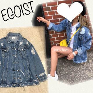 エゴイスト(EGOIST)のEGOIST♡クラッシュルーズGジャン ダメージ オーバーサイズ  ビッグ(Gジャン/デニムジャケット)