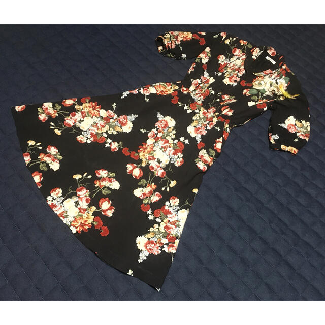 インゲボルグピンクハウスカネコイサオデザインワンピース花柄黒日本製