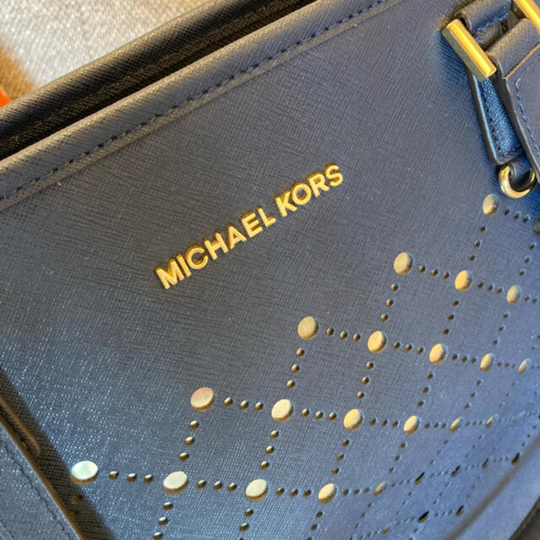 Michael Kors(マイケルコース)の美品‼️マイケルコース　ショルダーバッグ　a4トートバッグ　ブルー青 レディースのバッグ(トートバッグ)の商品写真