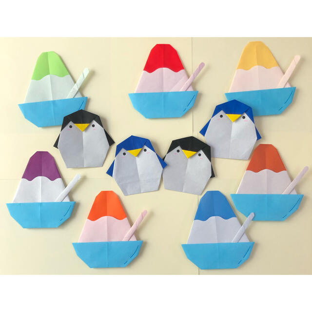 壁面飾り 折り紙 ペンギンとかき氷の通販 By ラ ネージュ S Shop ラクマ