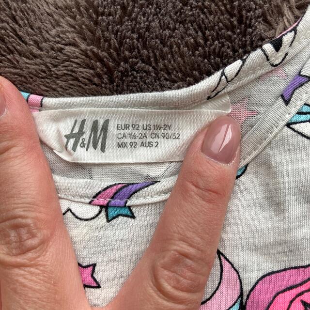 H&M(エイチアンドエム)のH＆M ジャージワンピース ユニコーン柄 2枚セット キッズ/ベビー/マタニティのキッズ服女の子用(90cm~)(ワンピース)の商品写真
