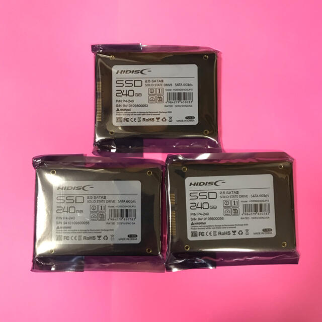 PC/タブレット○HIDISC 2.5インチ SSD 240GB 新品未使用 ３個セット