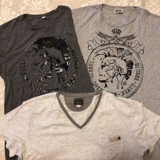 ディーゼル(DIESEL)のディーゼルメンズTシャツ　XL 3枚セット　グレー系(Tシャツ/カットソー(半袖/袖なし))