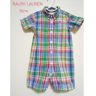 ラルフローレン(Ralph Lauren)の70cm【RALPH LAUREN】チェック柄ロンパース(ロンパース)