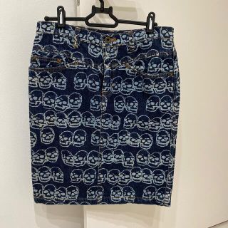 ヒステリックグラマー(HYSTERIC GLAMOUR)のlul様専用　デニムスカート　サイズM スカル(ひざ丈スカート)