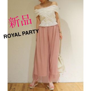 ロイヤルパーティー(ROYAL PARTY)の【新品未使用】ロイヤルパーティー　プリーツパンツ　ピンク(カジュアルパンツ)