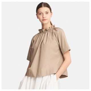 ユニクロ(UNIQLO)のエクストラファインコットンギャザーブラウス(シャツ/ブラウス(半袖/袖なし))