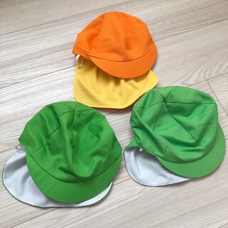 カラー帽子  保育園  幼稚園  帽子  オレンジ  黄緑 (帽子)