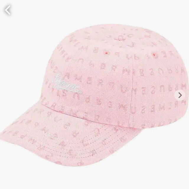 メンズSupreme Jacquard Logos Denim Pink cap新品！