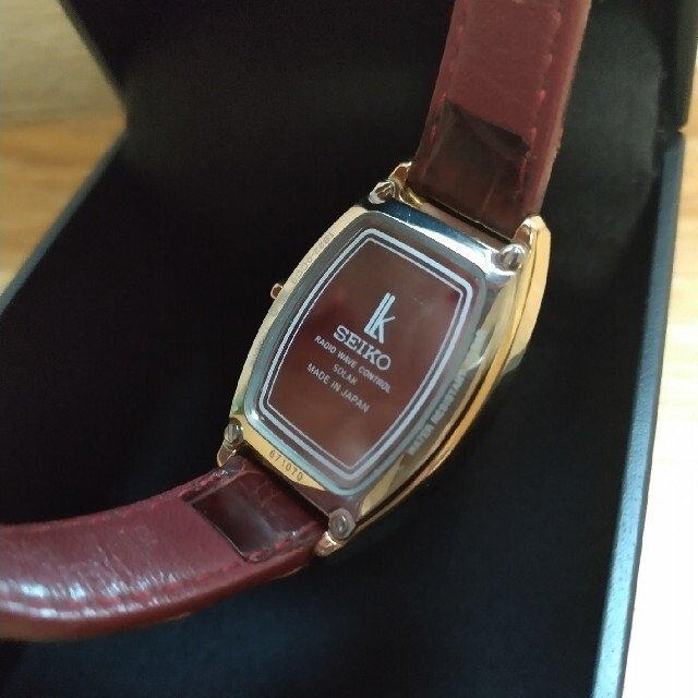 SEIKO(セイコー)の【美品】セイコー ルキア SSQW034 ソーラー電波 チタン製 ワニ革 レディースのファッション小物(腕時計)の商品写真