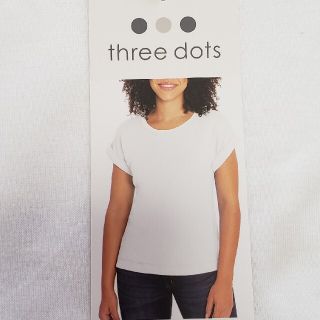 スリードッツ(three dots)の新品未使用　THREE DOTS スリードッツ　半袖Tシャツ　ホワイト　Sサイズ(Tシャツ(半袖/袖なし))