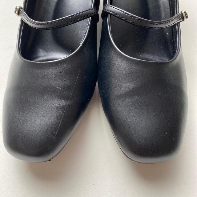ブラック　フォーマル　ヒール　24.0㎝　EEEE ストラップ　パンプス レディースの靴/シューズ(ハイヒール/パンプス)の商品写真
