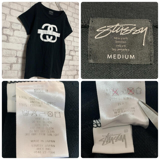 STUSSY(ステューシー)の【レア】STUSSY ステューシー/フレンチスリーブTシャツ 鹿の子素材 レディースのトップス(Tシャツ(半袖/袖なし))の商品写真