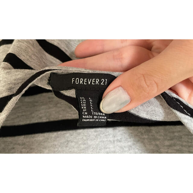 FOREVER 21(フォーエバートゥエンティーワン)のFOREVER 21 七分丈 ボーダーワンピース レディースのワンピース(ロングワンピース/マキシワンピース)の商品写真