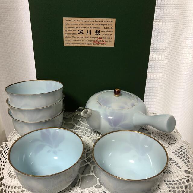 新品・未使用】有田焼 深川製磁 茶器揃（急須・湯呑5客）の通販 by