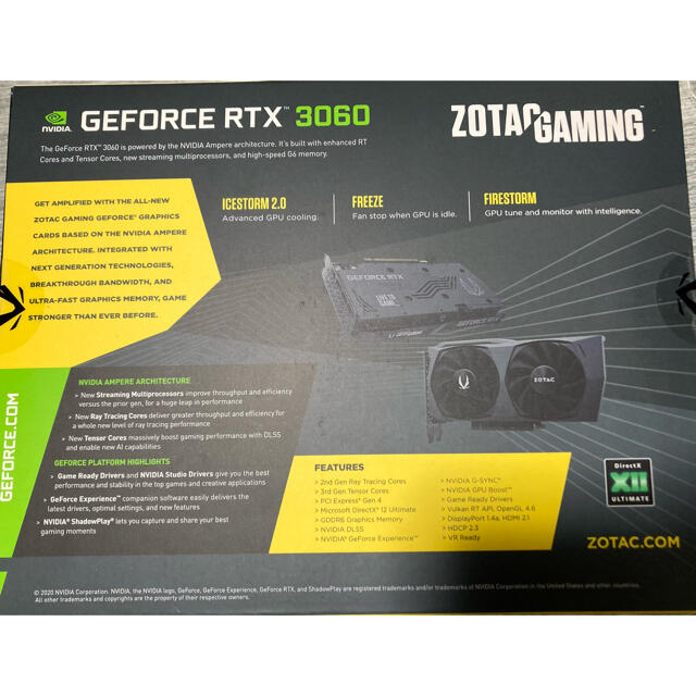 ZOTAC GAMING GeForce RTX 3060 Twin Edge スマホ/家電/カメラのPC/タブレット(PCパーツ)の商品写真