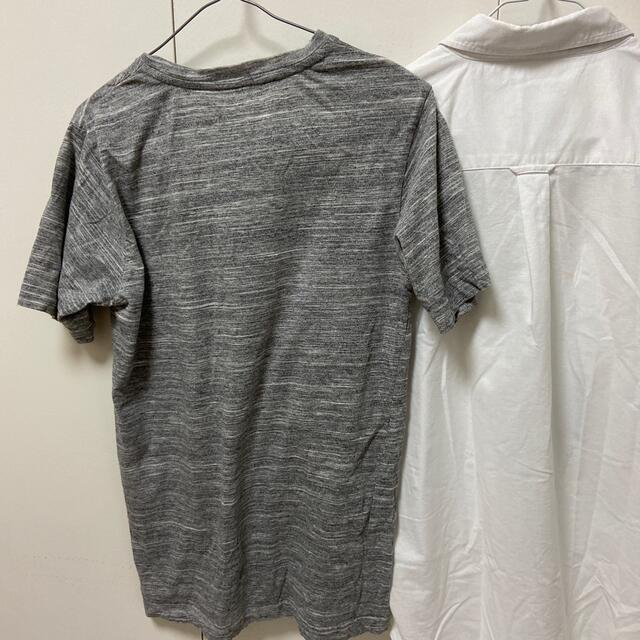 グレーTシャツ　白シャツ七分袖シャツ　セット　L 美品 メンズのトップス(シャツ)の商品写真