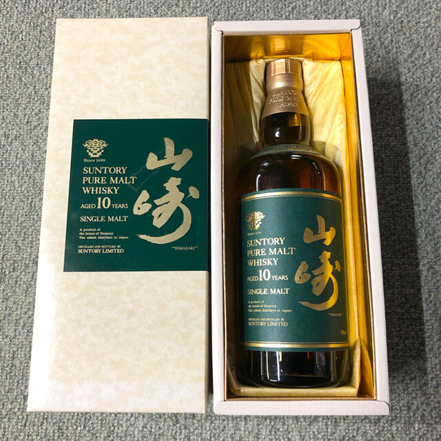 新品　サントリー　山崎10年　ピュアモルトウイスキー　グリーンラベル　700ml食品/飲料/酒