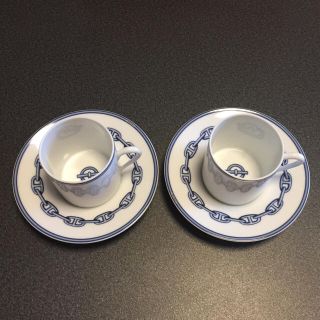 エルメス(HERMES)の■新品【美品】エルメス カップ&ソーサー シェーヌダンクルブルー(食器)