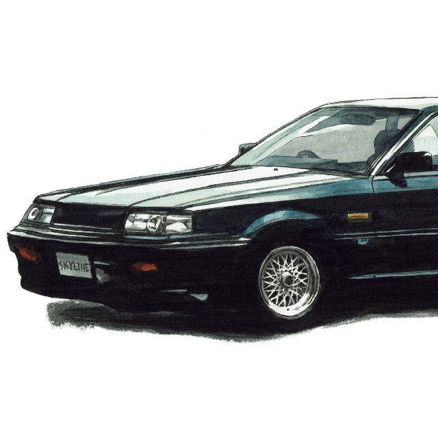 エンタメ/ホビーNC-1130スカイラインGTS-R R31限定版画直筆サイン額装●作家平右ヱ門